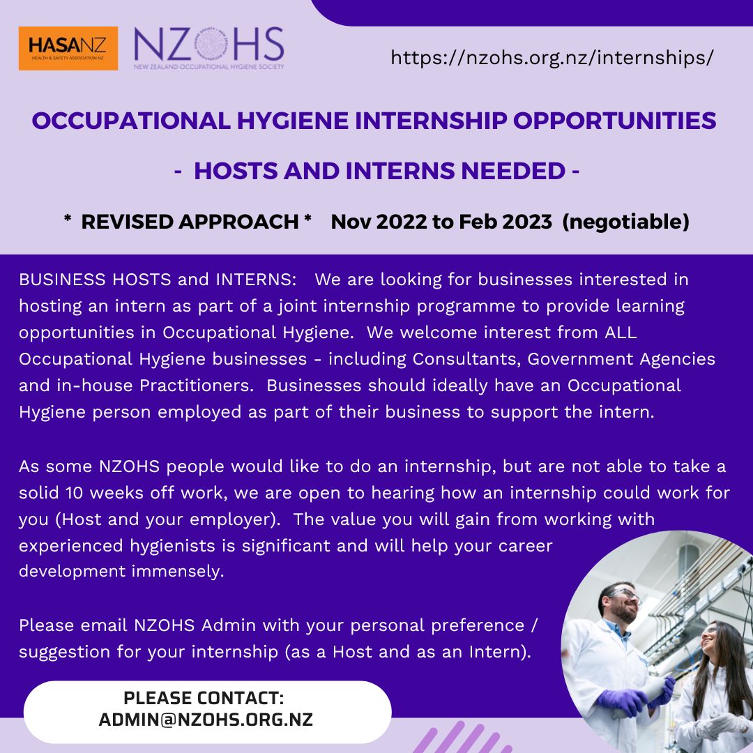 Internships New Zealand Occupational Hygiene Society